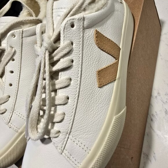 VEJA Campo Chromefree Leather Extra White Desert Winter Edition FLEECE SIZE 7 - Picture 9 of 14